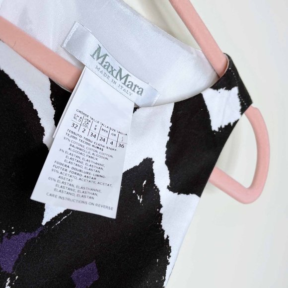 max mara printed summer sheath dress - size 2 - Picture 5 of 5